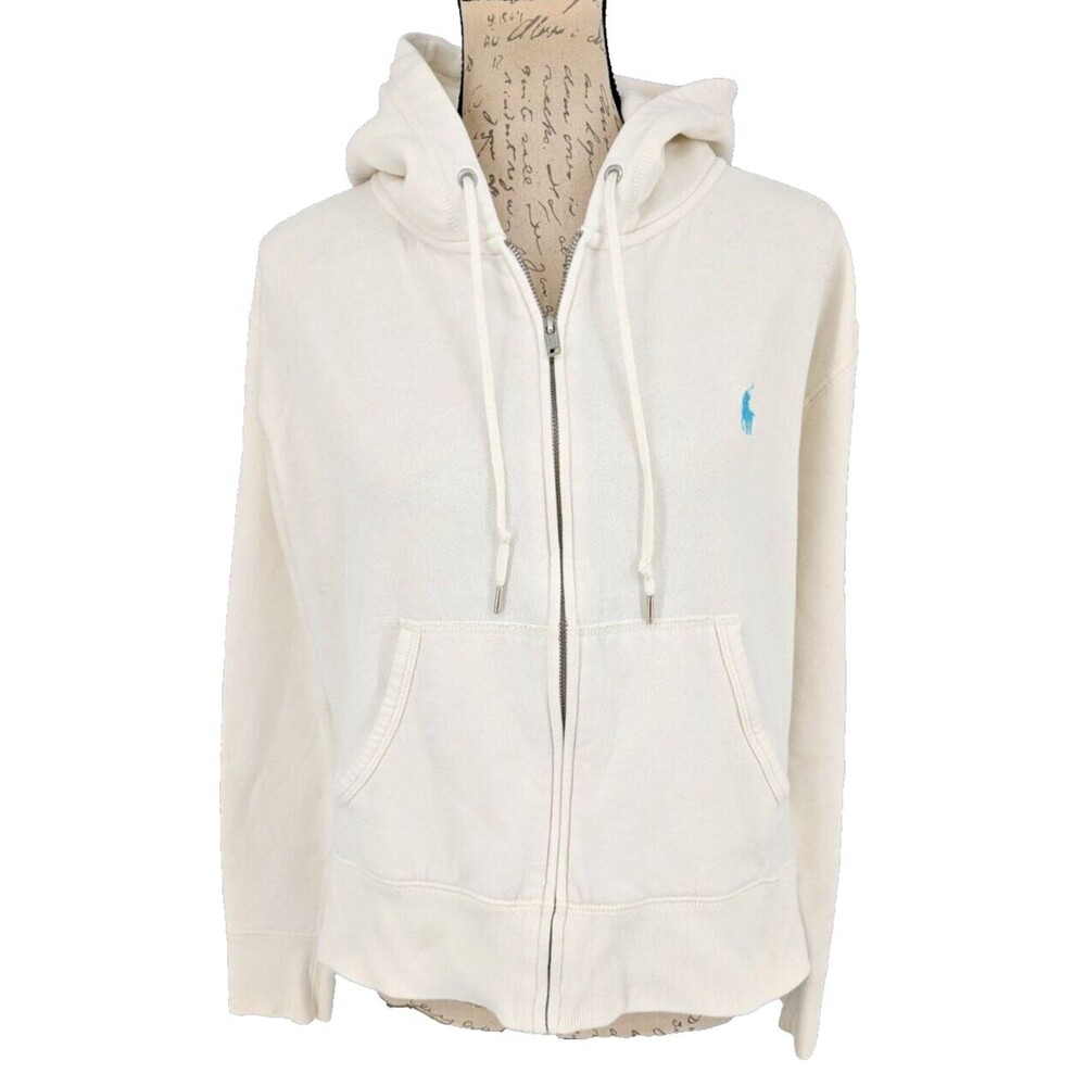 Polo Ralph Lauren Cream Hoodie with Blue Logo